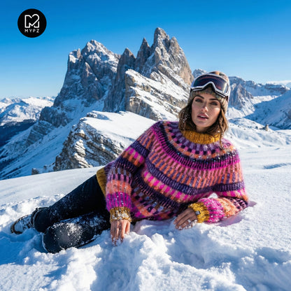 Knit pattern – MYPZ top-down sweater Boho Firefly No6 (ENG-NL-DE)