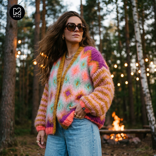 Breipakket - Chunky mohair vest Flora nr.12 (ENG-DE-NL-ES-FR-IT-DA-SV-NO)