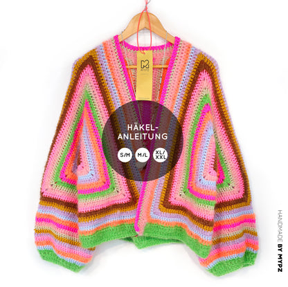 Crochet pattern - MYPZ Hexagon Cardigan Vibrant Soul (ENG-NL-DE)