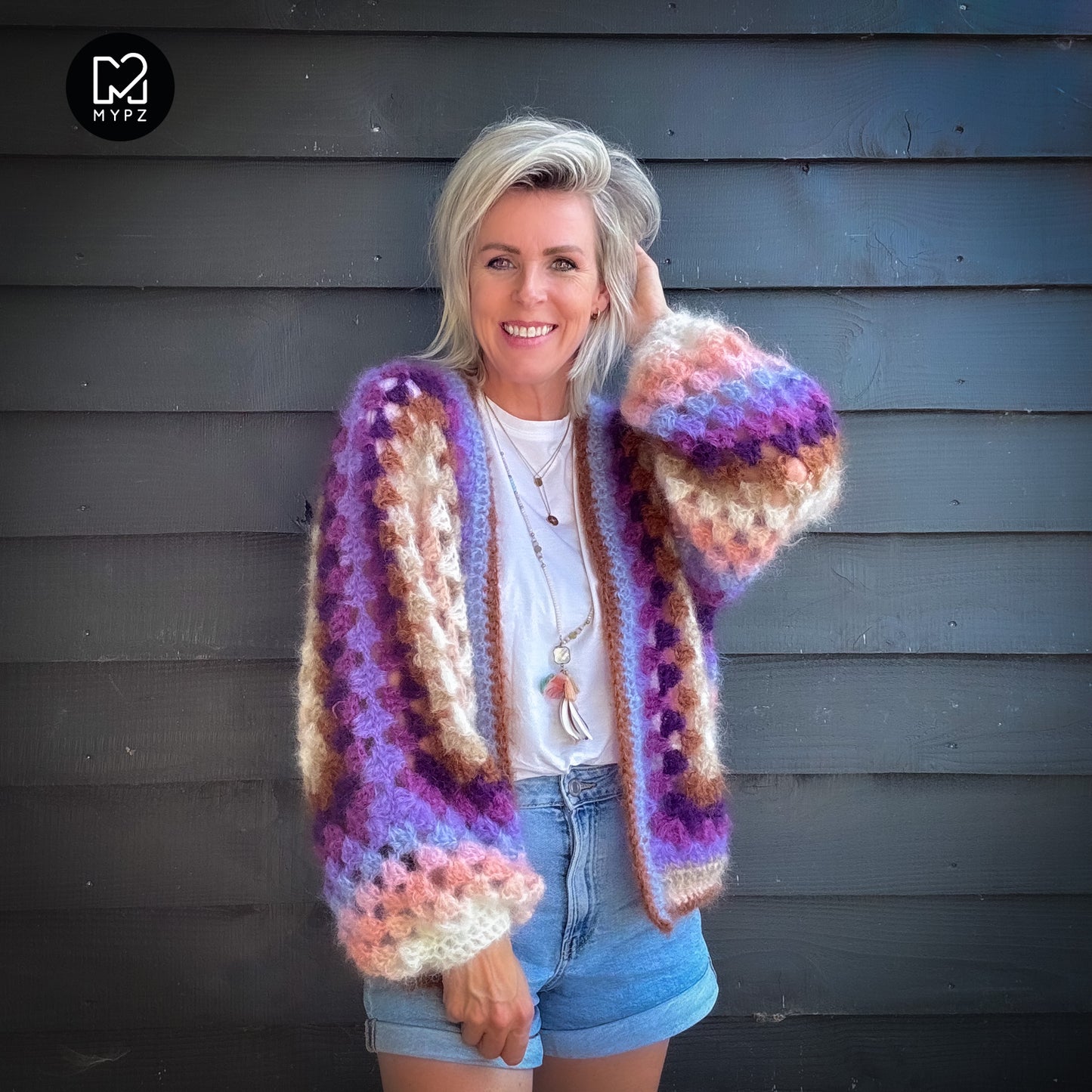 Haakpatroon - MYPZ Hexagon Cardigan Pink Vibes (ENG-NL-DE)