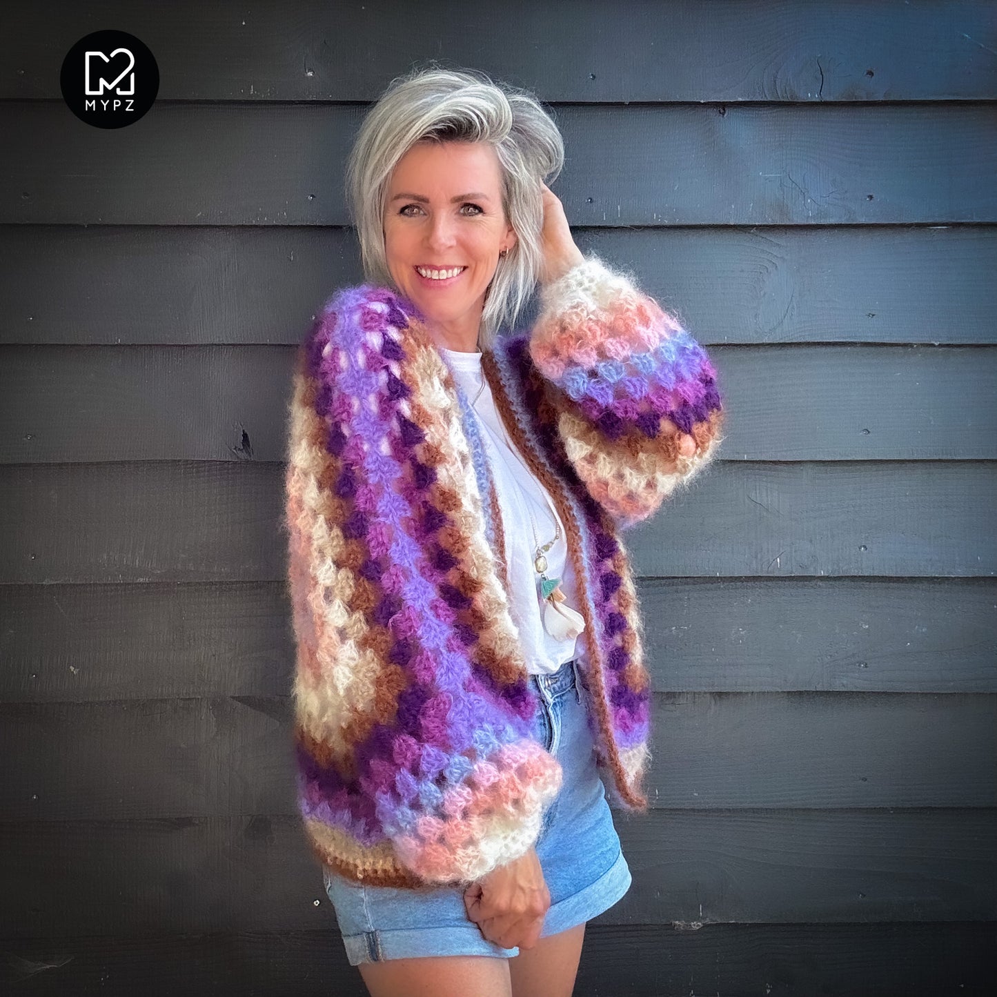 Haakpatroon - MYPZ Hexagon Cardigan Pink Vibes (ENG-NL-DE)