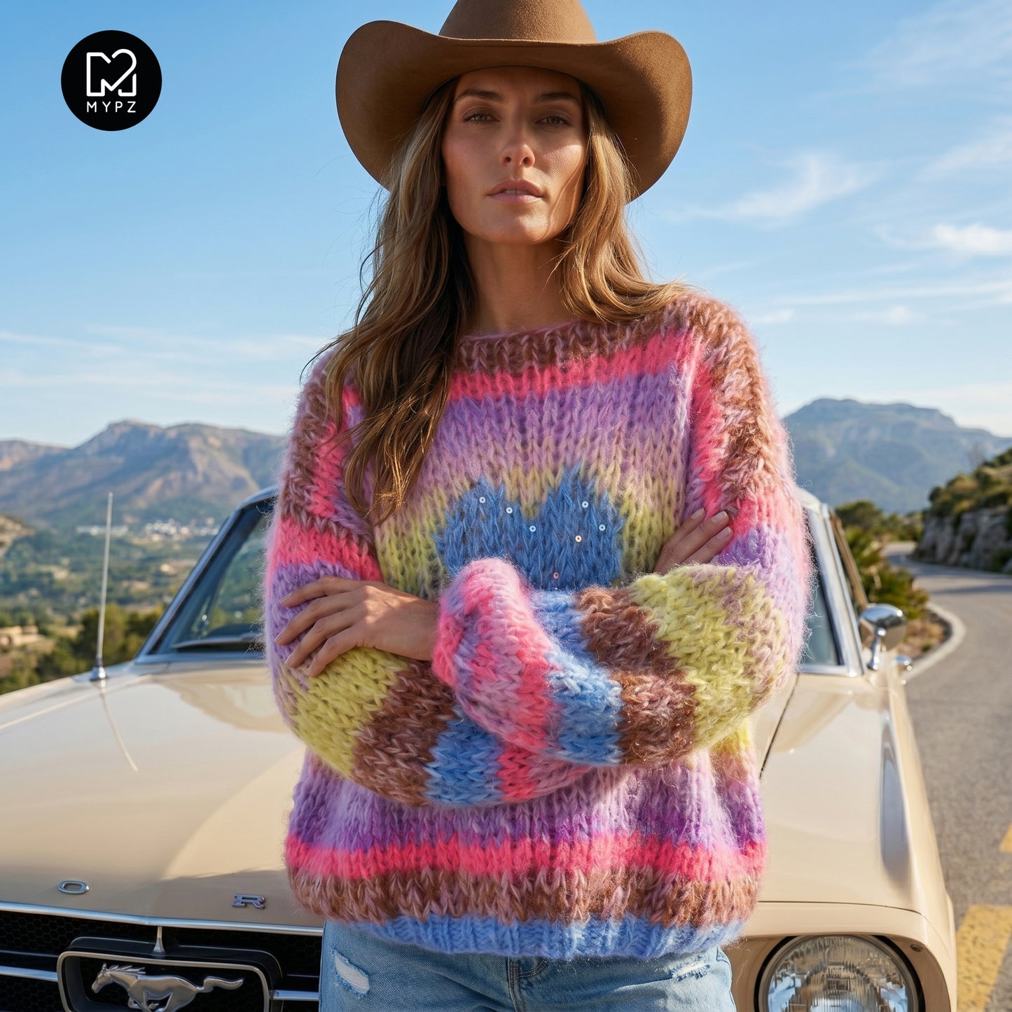 Breipakket – MYPZ korte Chunky Alpaca-Mohair trui Lake No15 (ENG-NL-DE)