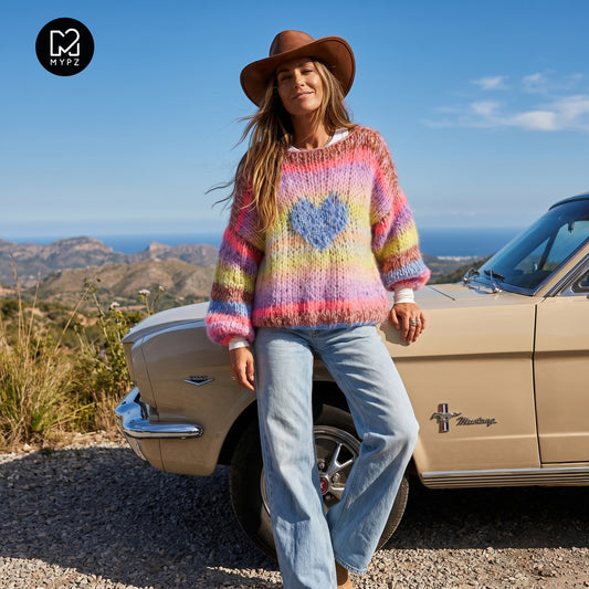 MYPZ Short Chunky Mohair Pullover Lake