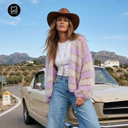 Knitting kit – MYPZ Short Light Mohair Cardigan Macha No10 (ENG-NL-DE-FR-ES)