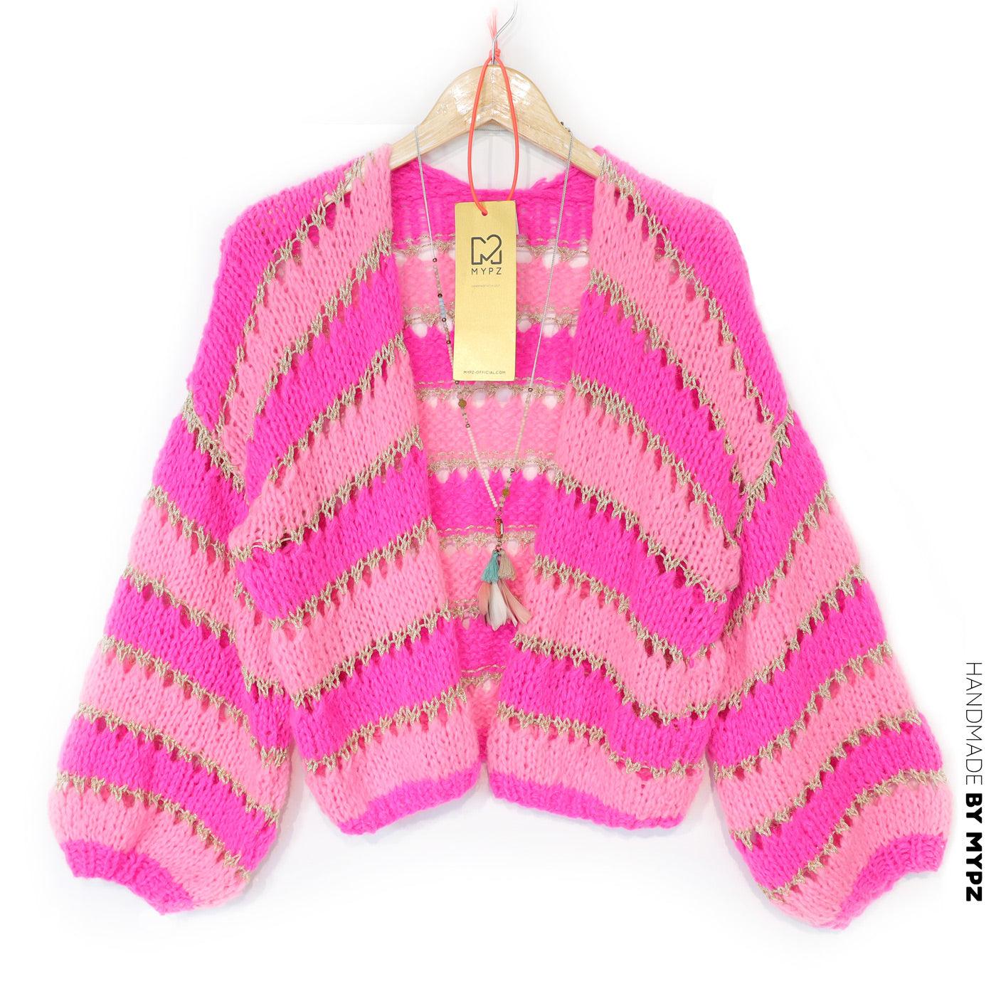 Breipakket – MYPZ Light Alpaca Cardigan Neon Blush No. 10