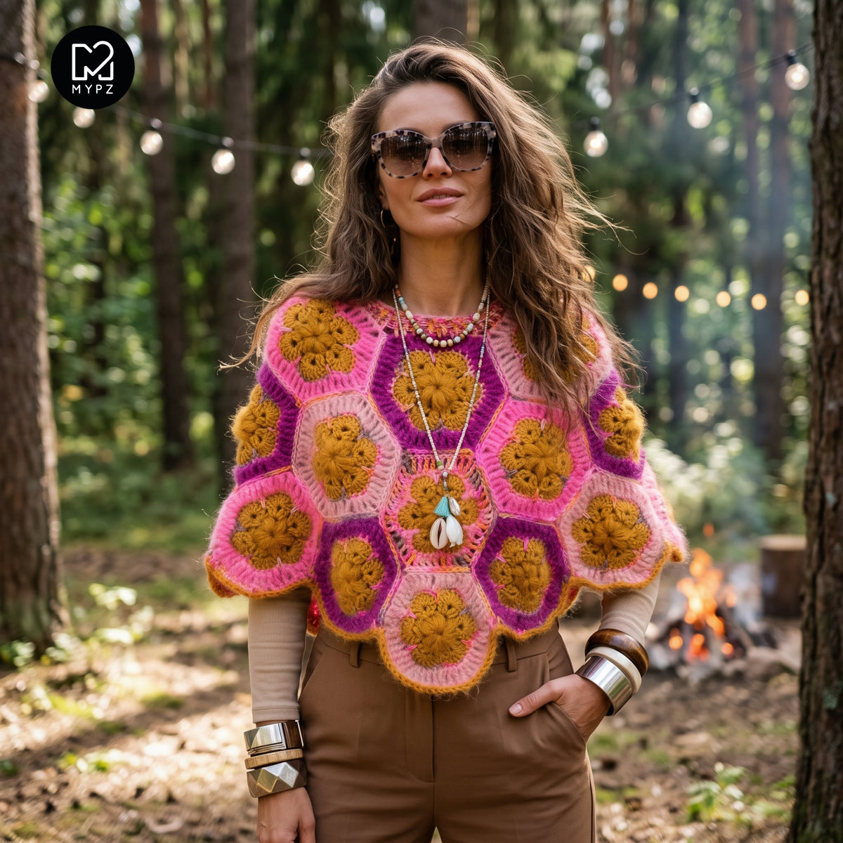 Haakpakket - MYPZ Poncho Pecan (ENG-DE-NL-ES-FR-IT-DA-SV-NO)