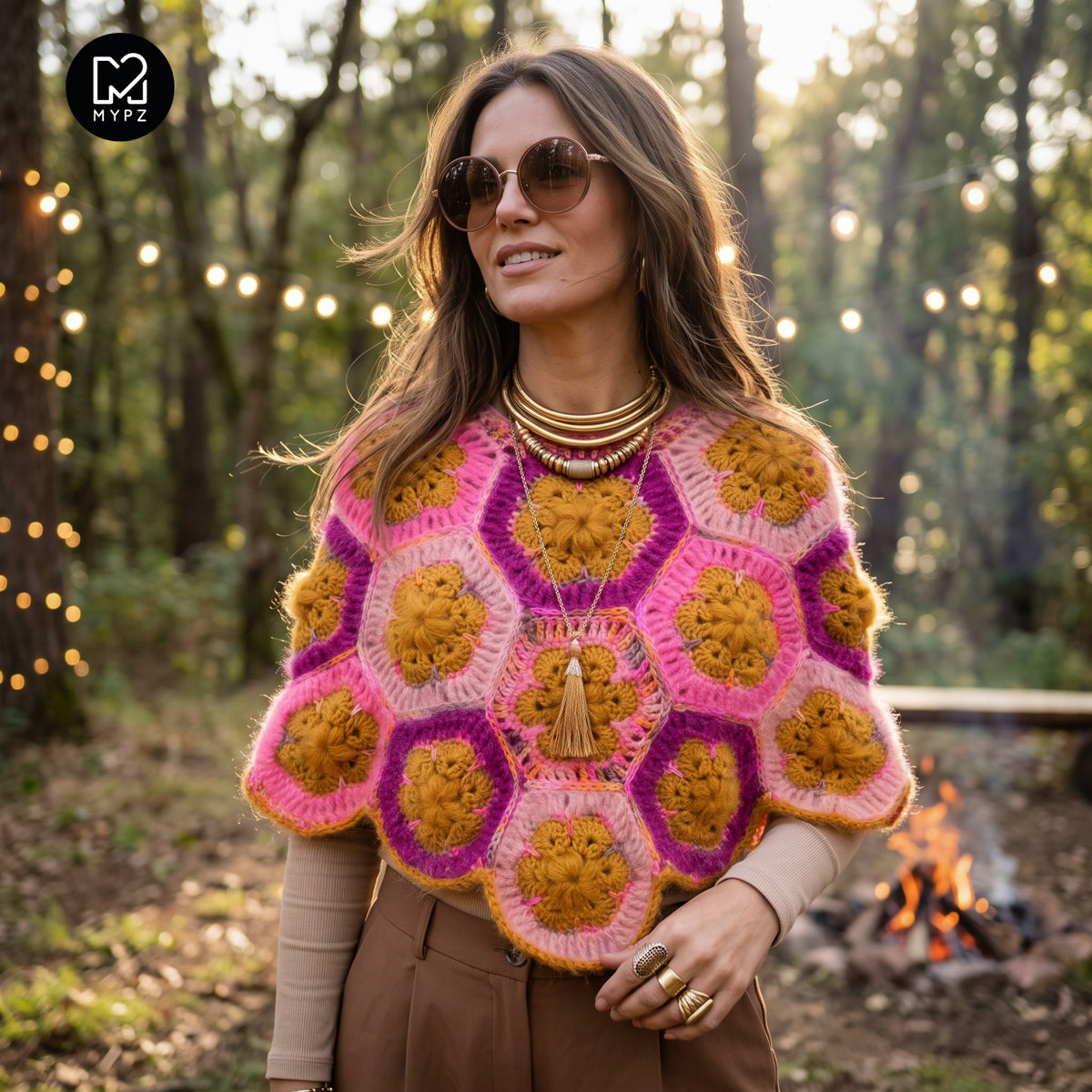 Haakpakket - MYPZ Poncho Pecan (ENG-DE-NL-ES-FR-IT-DA-SV-NO)