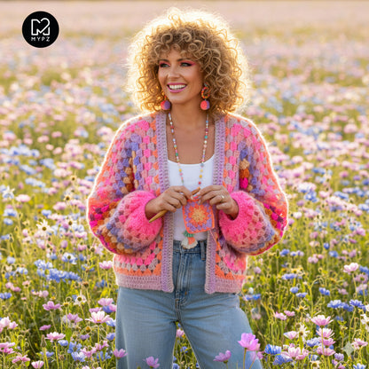 Haakpakket - MYPZ Hexagon Vest Pink Vibes (ENG-NL-DE)