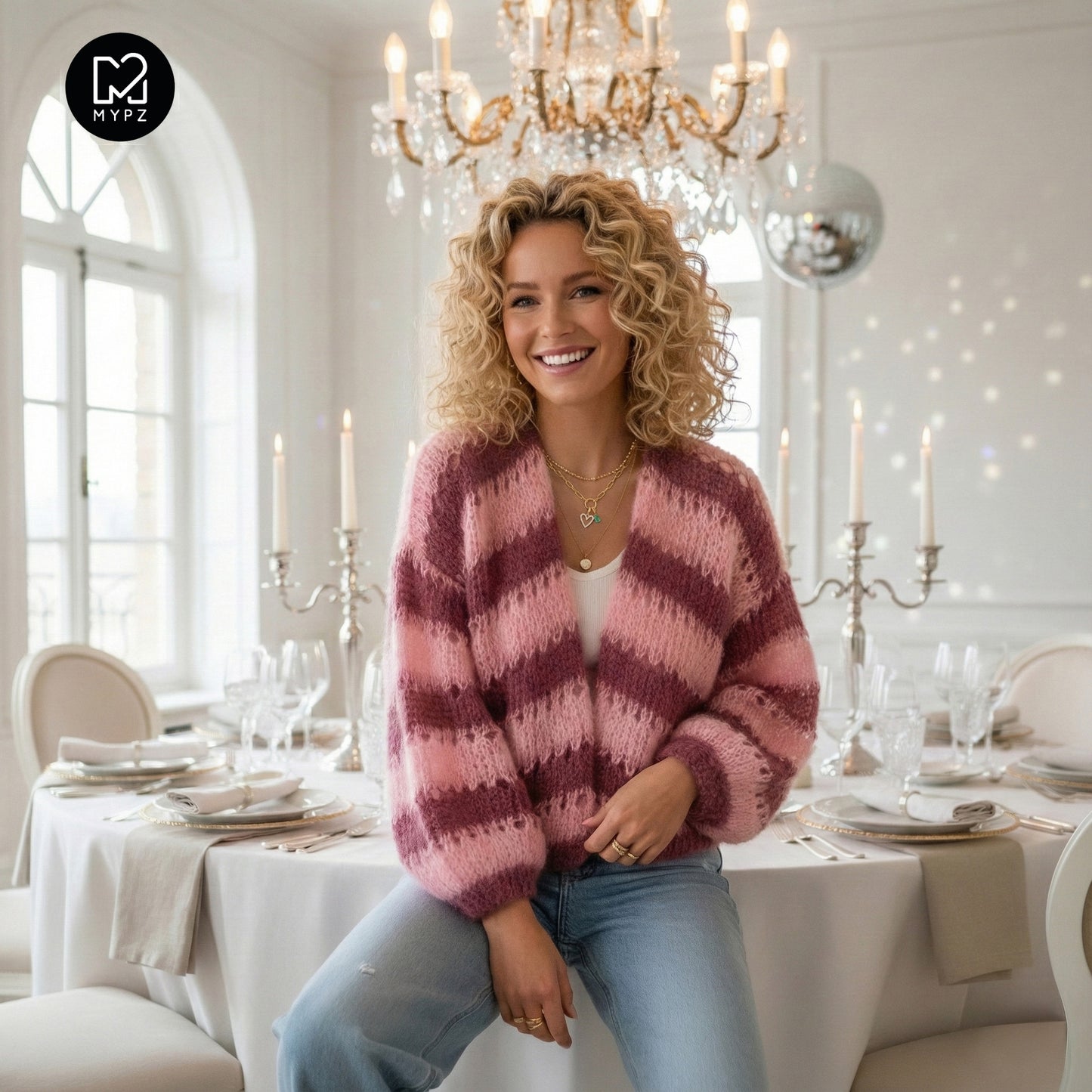 Knitting kit – MYPZ Short Light Mohair Cardigan Rose Burgundy No10 (ENG-NL-DE-FR-ES)