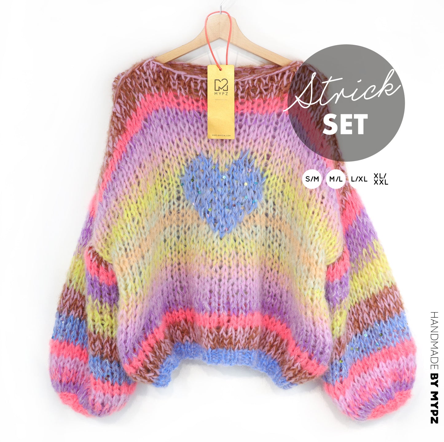 Breipakket – MYPZ korte Chunky Alpaca-Mohair trui Lake No15 (ENG-NL-DE)