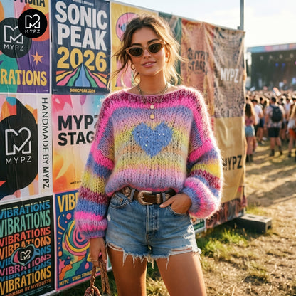 Breipakket – MYPZ korte Chunky Alpaca-Mohair trui Sunset Rave No15 (ENG-NL-DE)