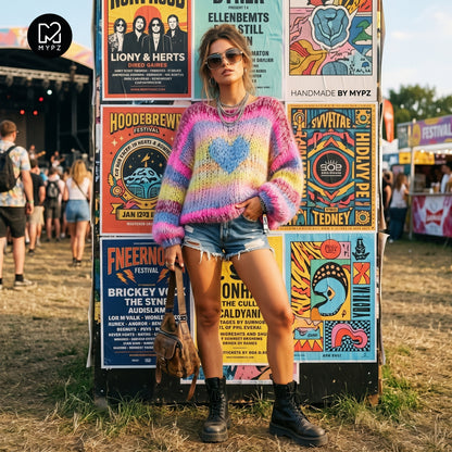Breipakket – MYPZ korte Chunky Alpaca-Mohair trui Sunset Rave No15 (ENG-NL-DE)