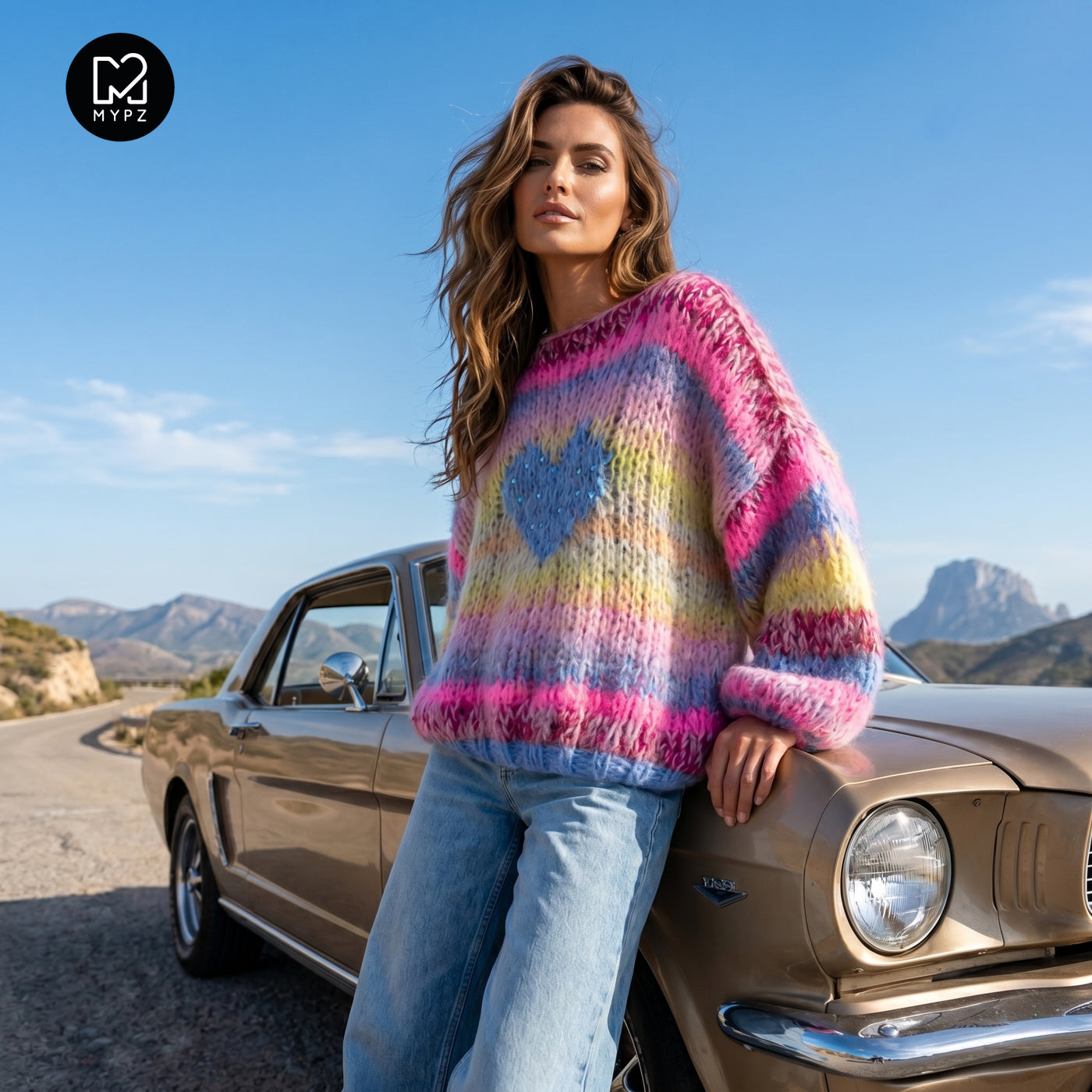 Breipakket – MYPZ korte Chunky Alpaca-Mohair trui Sunset Rave No15 (ENG-NL-DE)