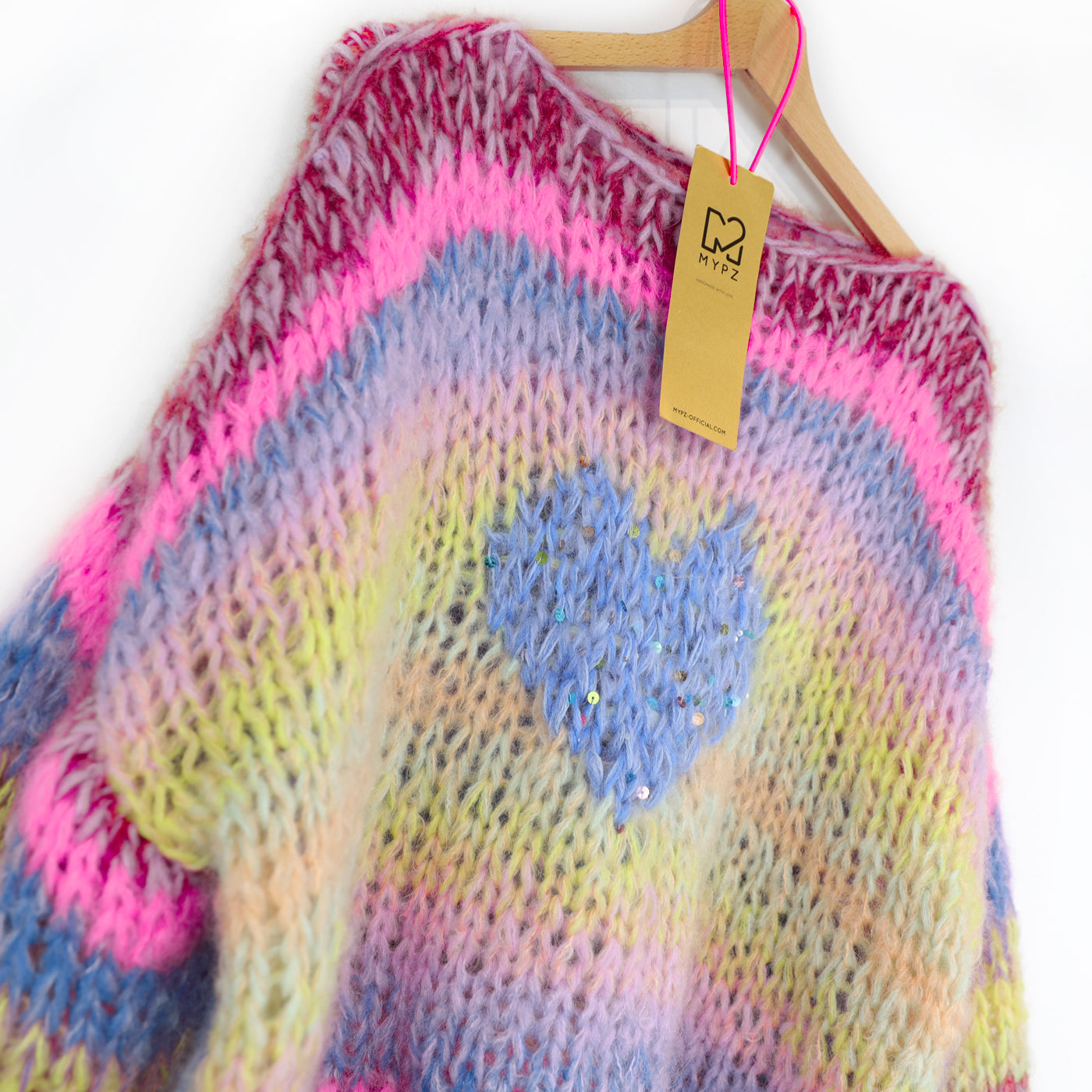 Breipakket – MYPZ korte Chunky Alpaca-Mohair trui Sunset Rave No15 (ENG-NL-DE)