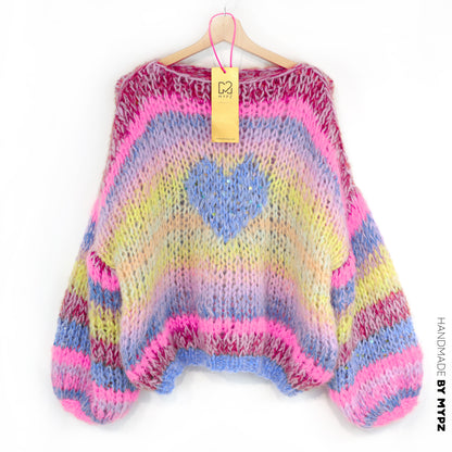 Breipakket – MYPZ korte Chunky Alpaca-Mohair trui Sunset Rave No15 (ENG-NL-DE)
