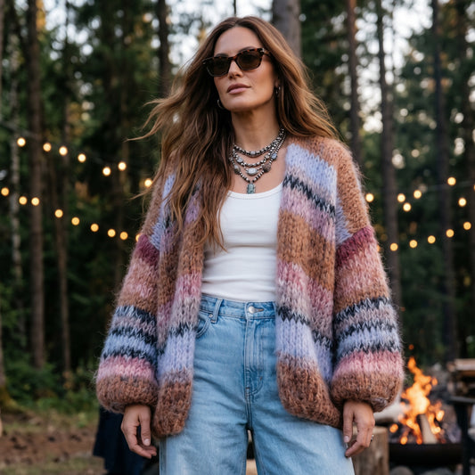 Knitting Kit – MYPZ Chunky Mohair Cardigan Walnut No.15 (ENG-DE-NL-ES-FR-IT-DA-SV-NO)