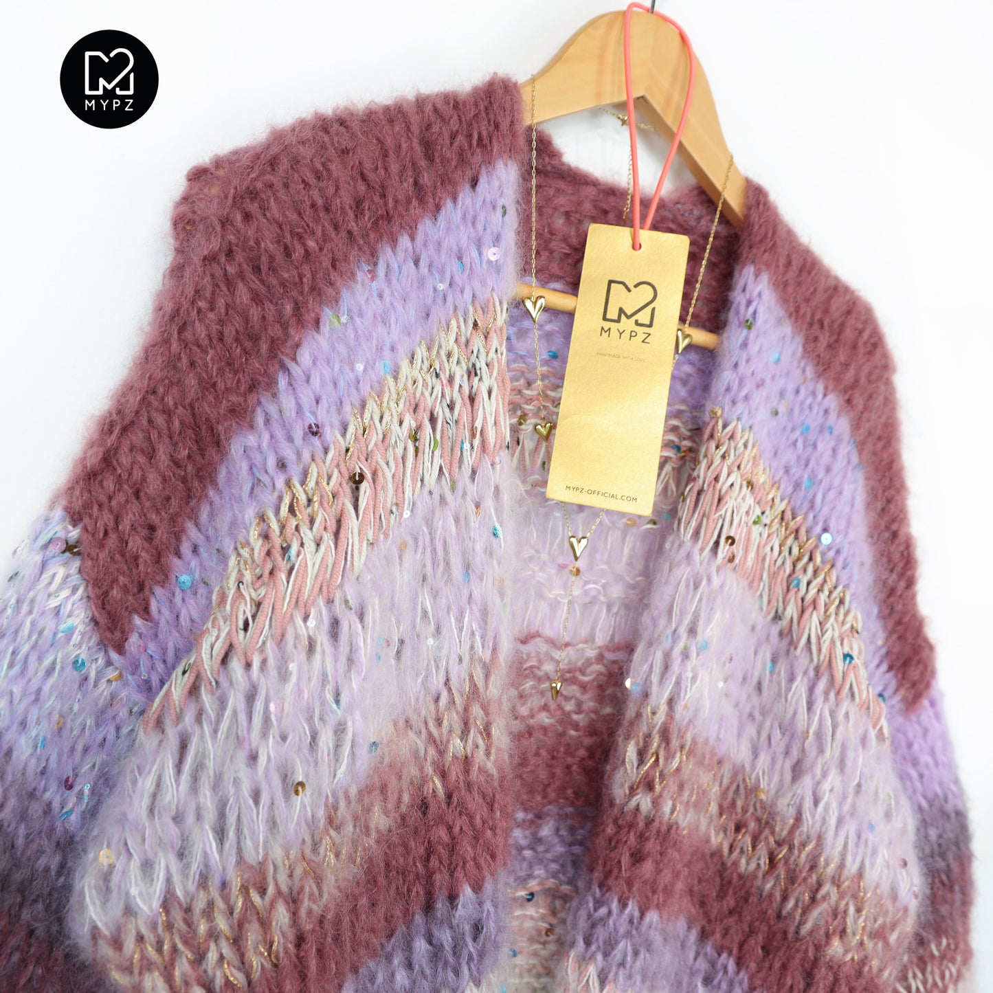 Breipatroon – Chunky Mohair Cardigan Whisper Rose No.12 (ENG-NL-DE)