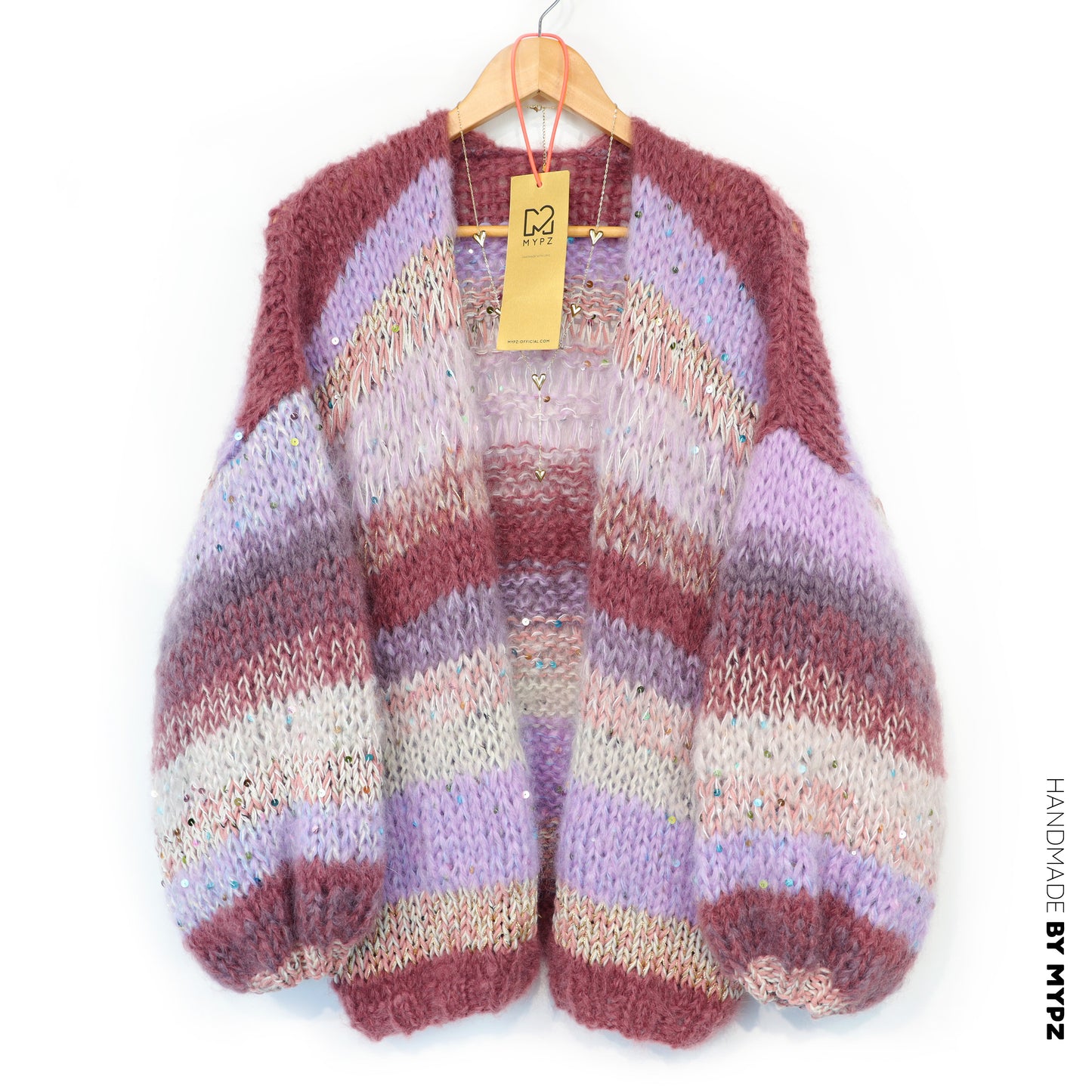 Breipatroon – Chunky Mohair Cardigan Whisper Rose No.12 (ENG-NL-DE)