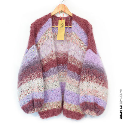 Breipatroon – Chunky Mohair Cardigan Whisper Rose No.12 (ENG-NL-DE)