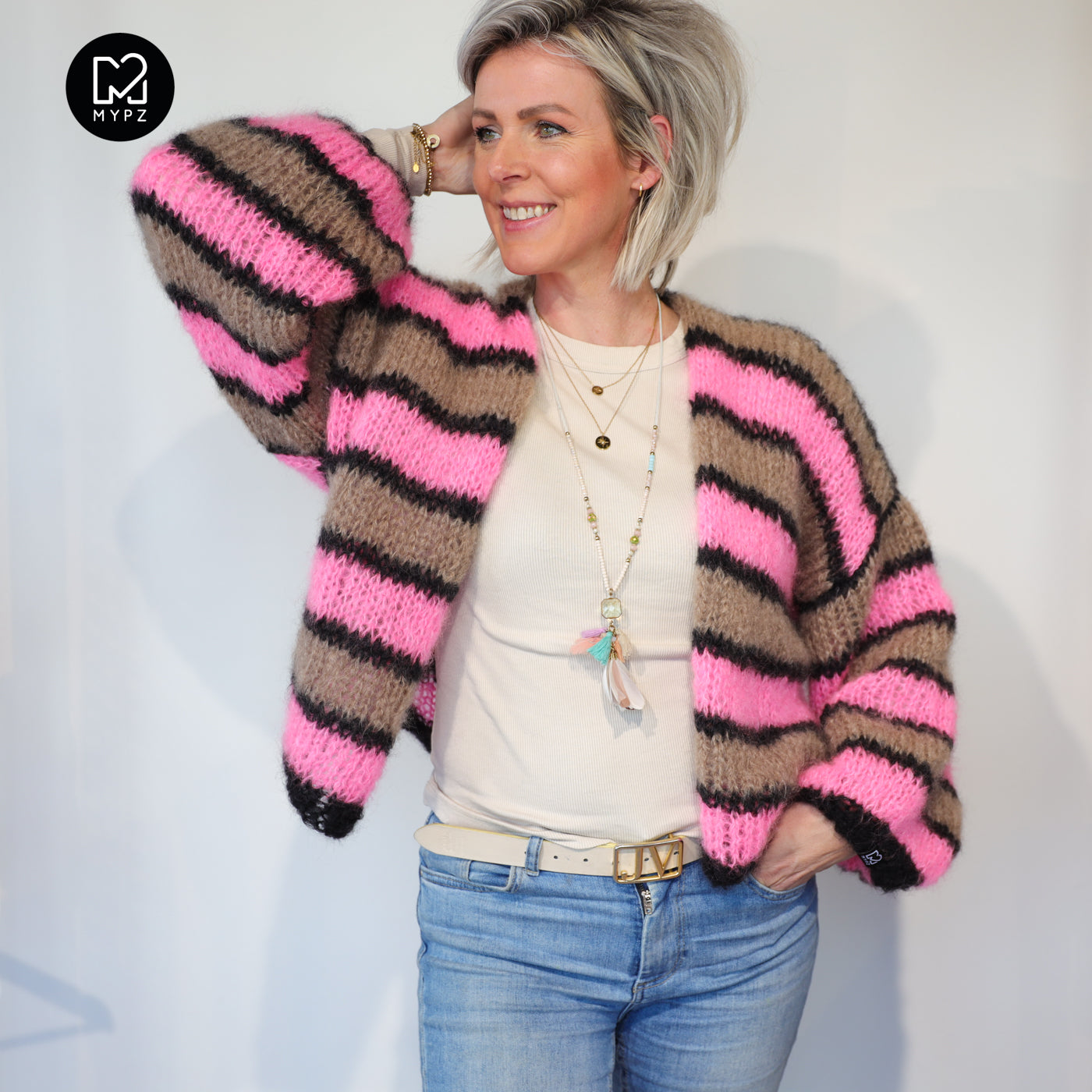 Knit pattern – MYPZ Short Light Mohair Cardigan Zumy No10 (ENG-NL-DE)