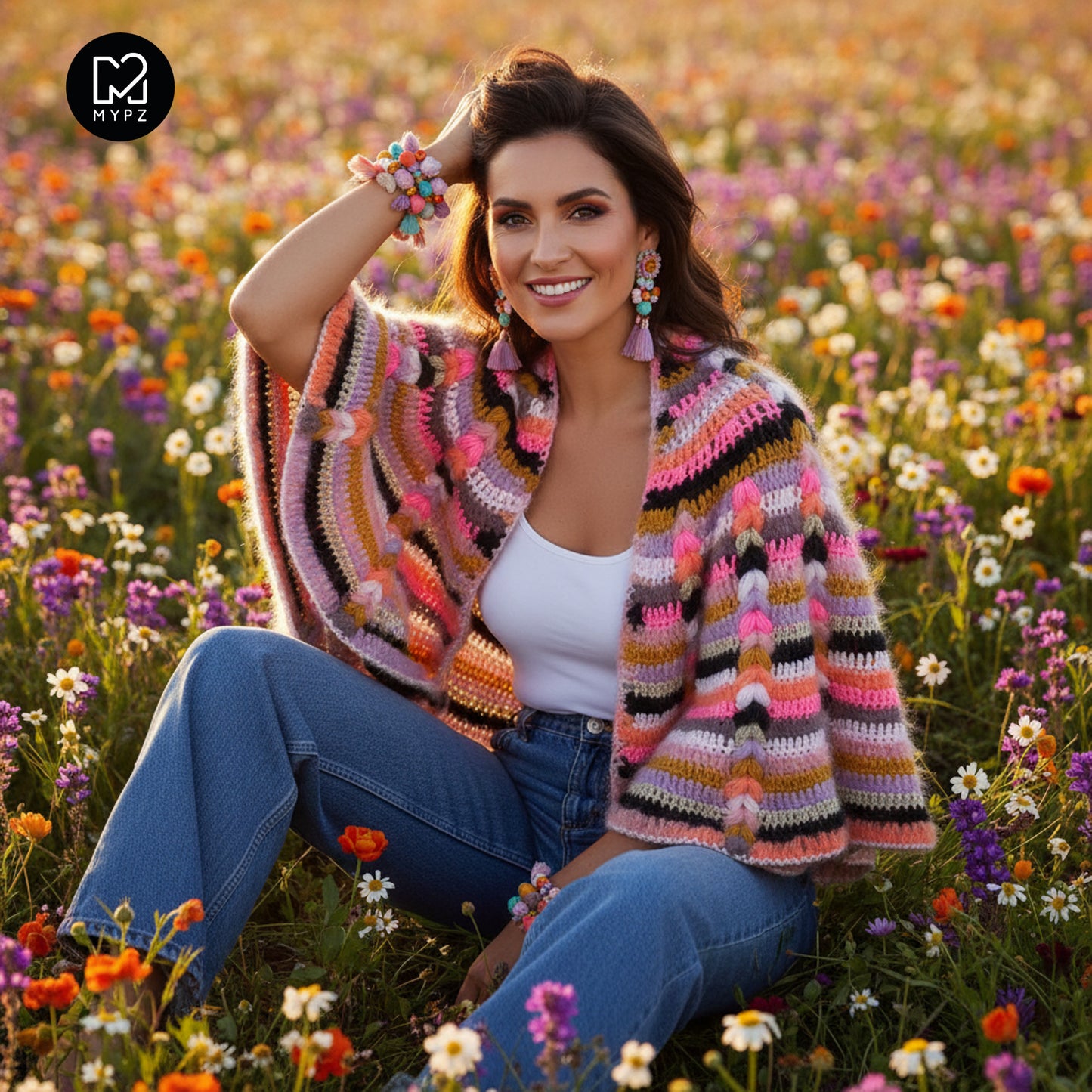 Haakpakket - MYPZ Boho omslagdoek CAL (ENG-NL-DE-FR-ES)