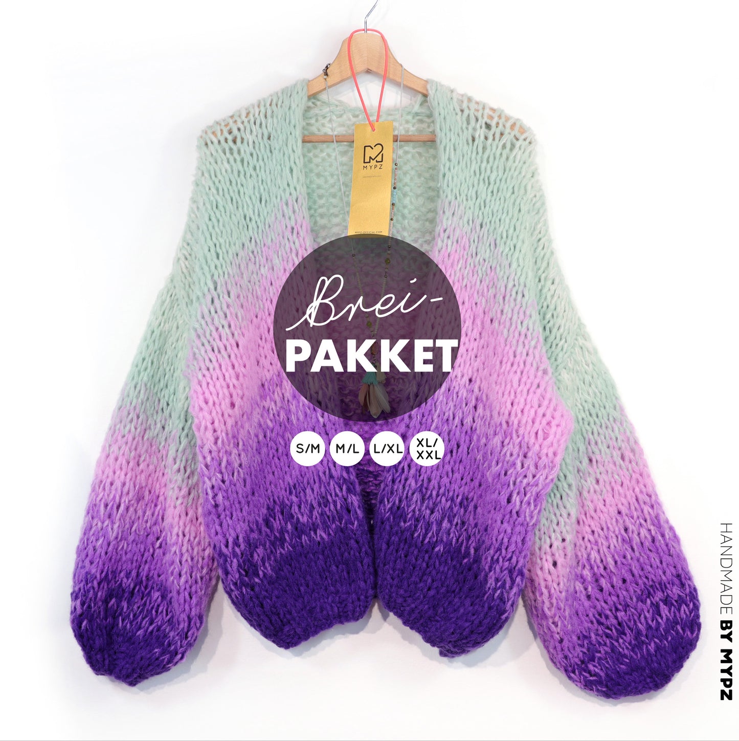 Breipakket – MYPZ Chunky Alpaca Cardigan Desert Bloom No.15 (ENG-NL-DE)