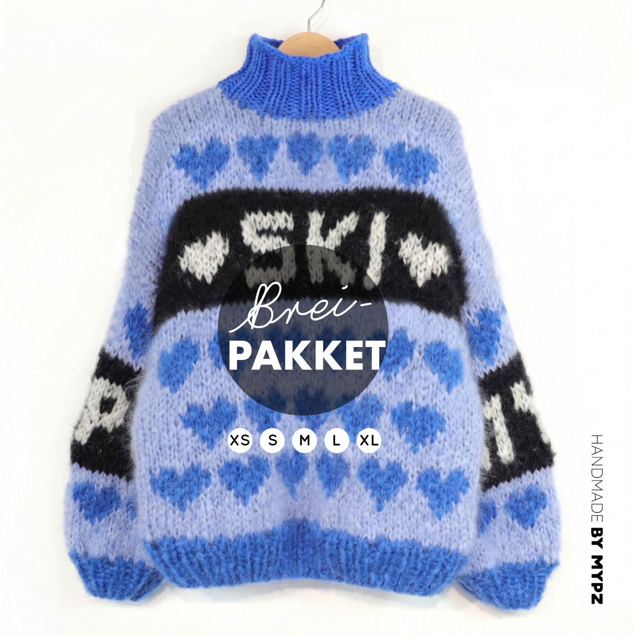 Knitting Kit – MYPZ Chunky Mohair Pullover Alpine Blue No.9 (ENG-NL-DE)