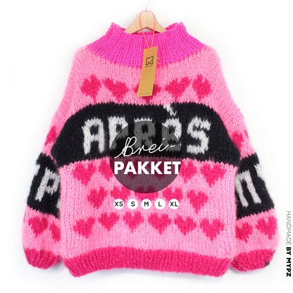 Breipakket – MYPZ Chunky Mohair Ski Love Trui Pink No.9 (ENG-NL-DE)