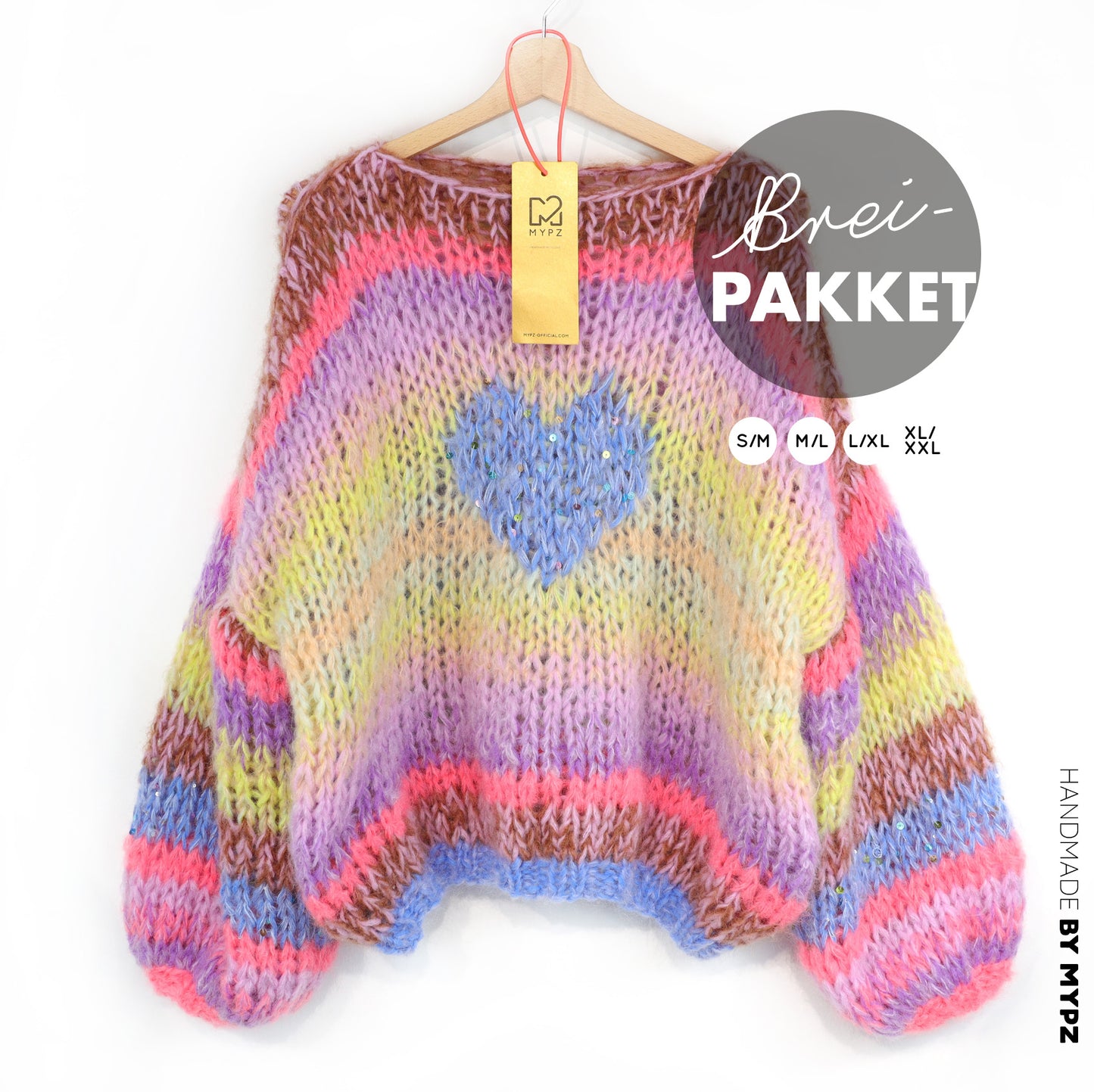 Breipakket – MYPZ korte Chunky Alpaca-Mohair trui Lake No15 (ENG-NL-DE)