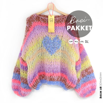 Breipakket – MYPZ korte Chunky Alpaca-Mohair trui Lake No15 (ENG-NL-DE)