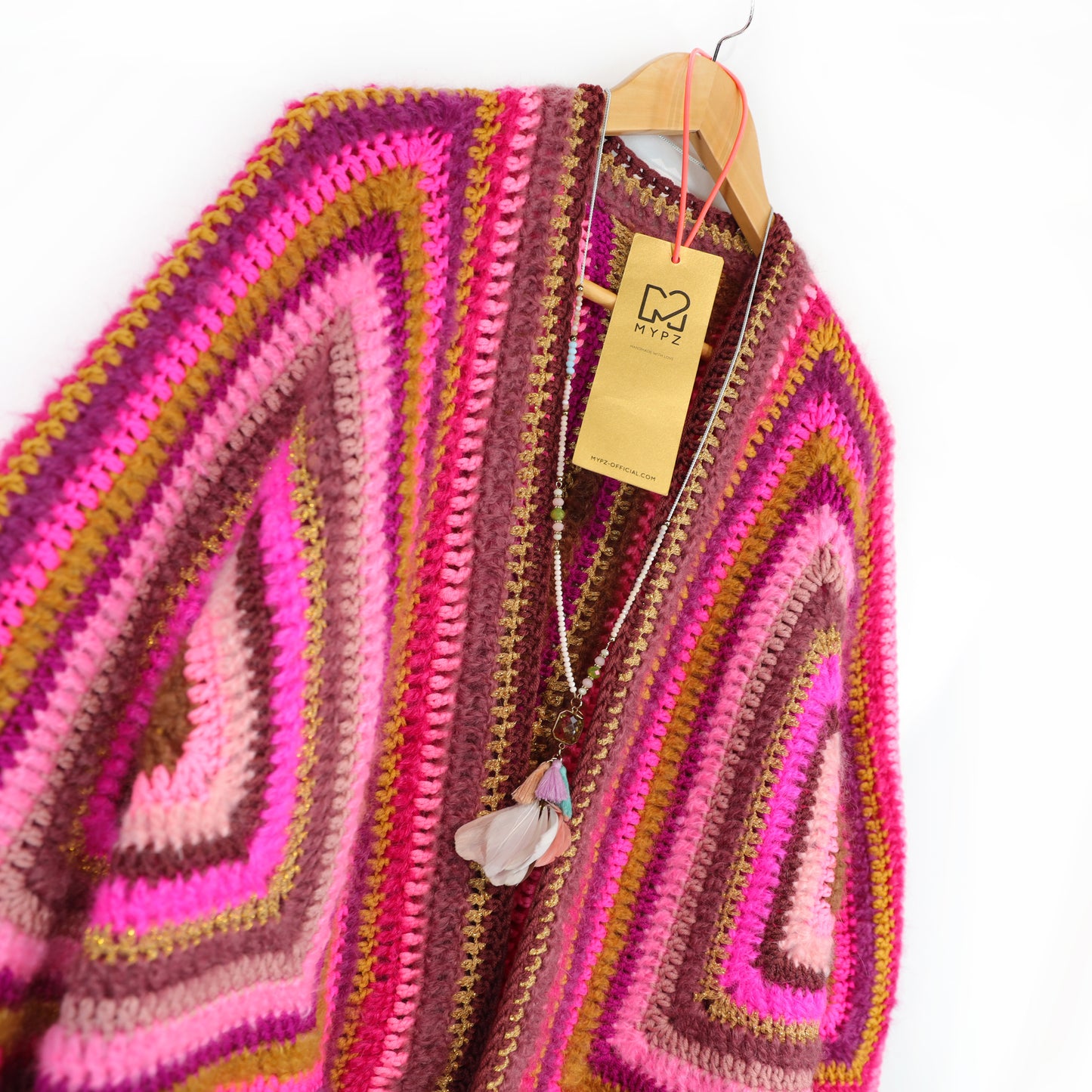 Crochet kit - MYPZ Hexagon Cardigan Burgundy (ENG-NL-DE)