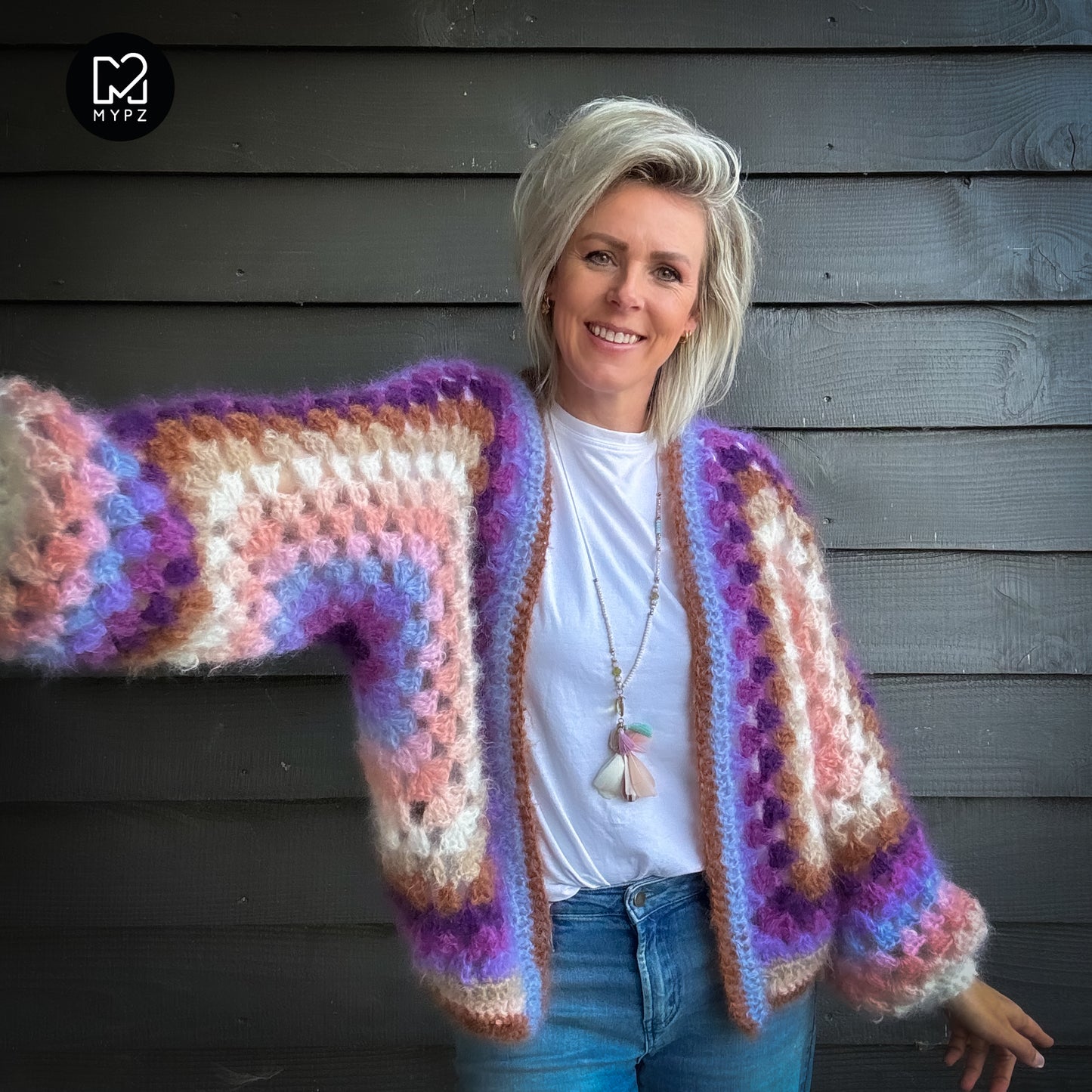 Haakpatroon - MYPZ Hexagon Cardigan Pink Vibes (ENG-NL-DE)