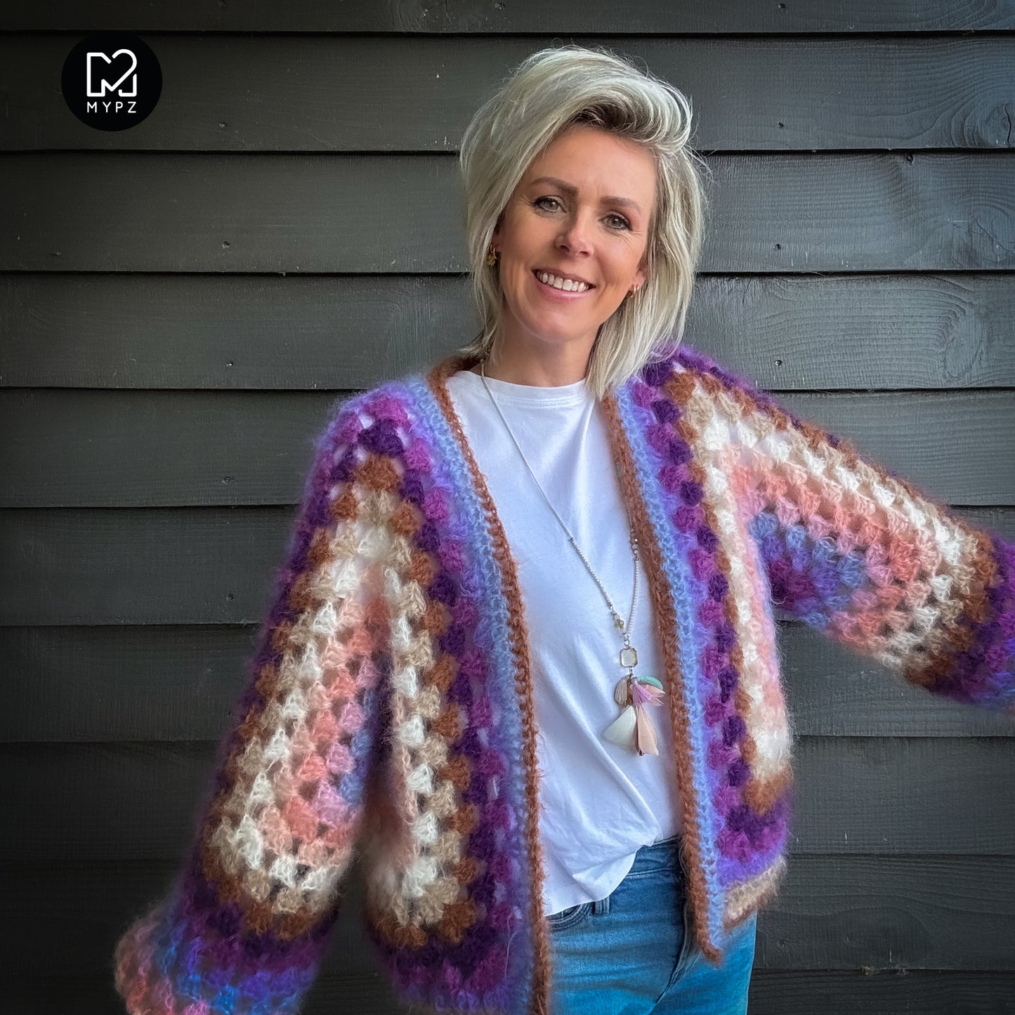 Haakpatroon - MYPZ Hexagon Cardigan Pink Vibes (ENG-NL-DE)