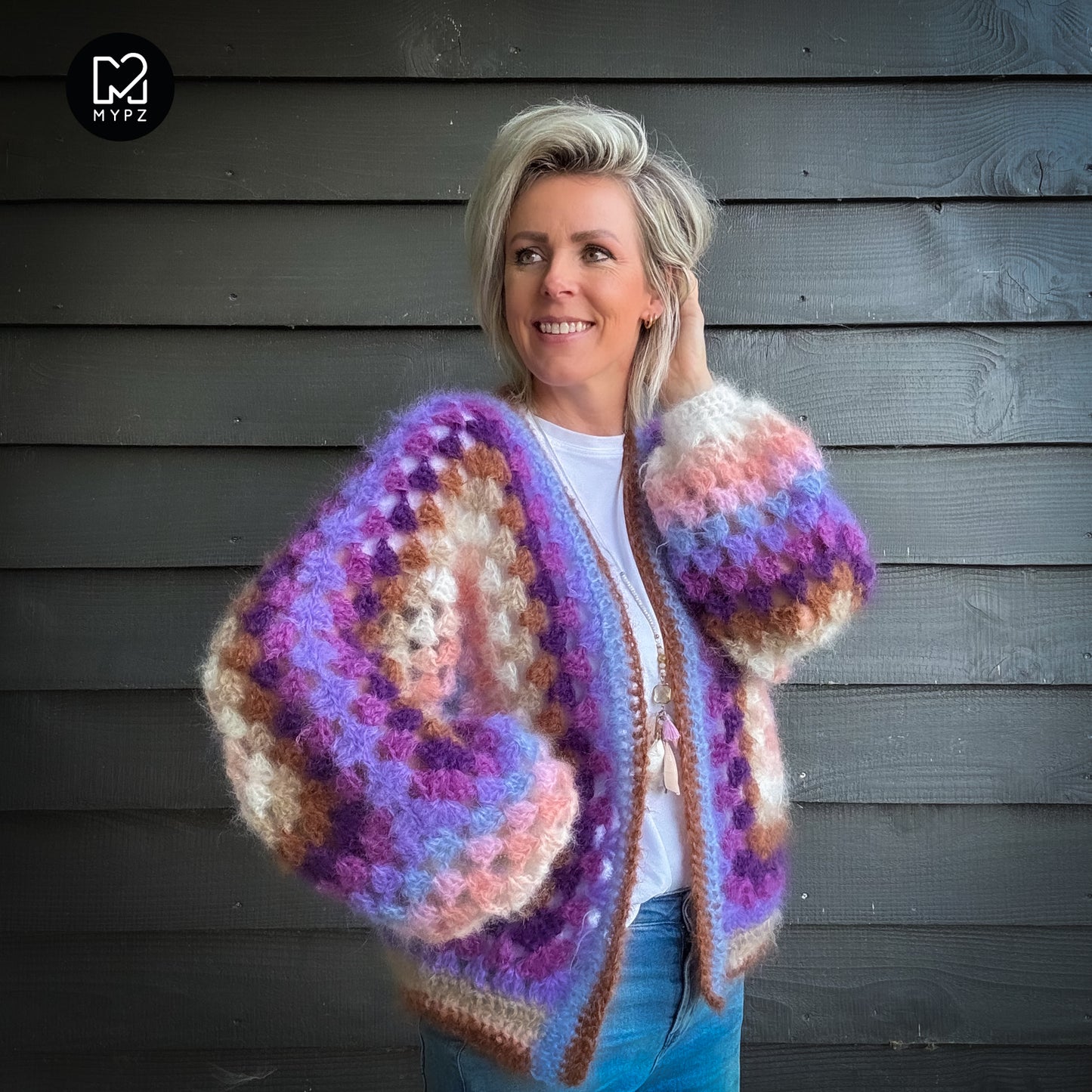 Haakpatroon - MYPZ Hexagon Cardigan Pink Vibes (ENG-NL-DE)