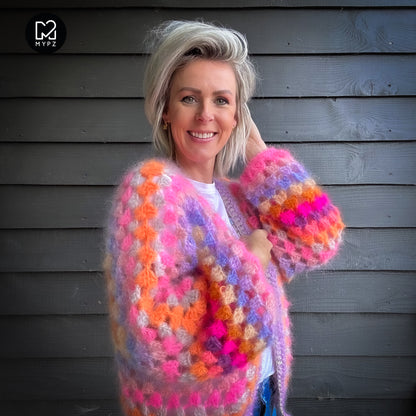 Haakpatroon - MYPZ Hexagon Cardigan Pink Vibes (ENG-NL-DE)