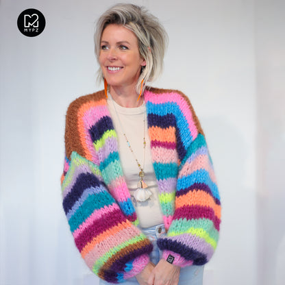 Breipatroon – Chunky Mohair Vest Rainbow Medley No.12 (ENG-NL-DE)