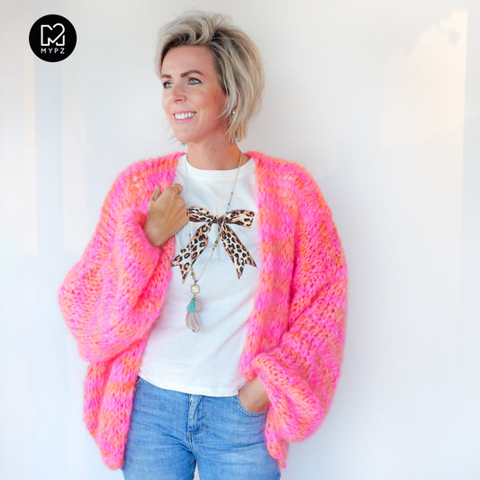 Breipakket – MYPZ kort Chunky Mohair vest Orange-Pink No.15 (ENG-NL)