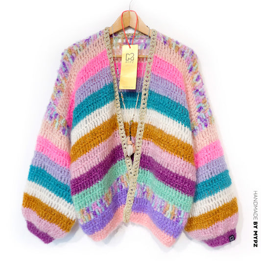 Haakpakket - Chunky Mohair cardigan Sunset Glow (ENG-NL-DE)