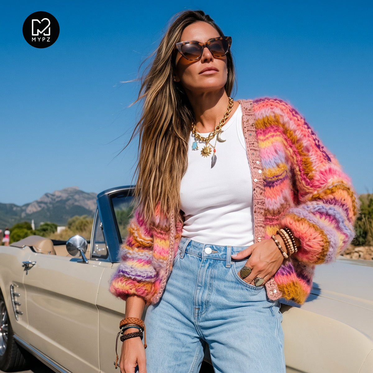 Breipakket – Chunky Mohair vest Colorflow Wave No.12 (ENG-NL-DE)