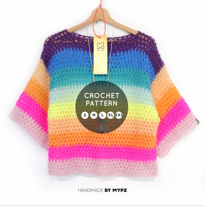 Haakpatroon – MYPZ gehaakte rainbow top (ENG-NL-DE)