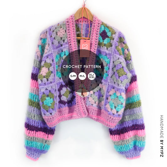 Haakpatroon - MYPZ Granny square Mohair vest Purple-Candy (ENG-NL-DE)