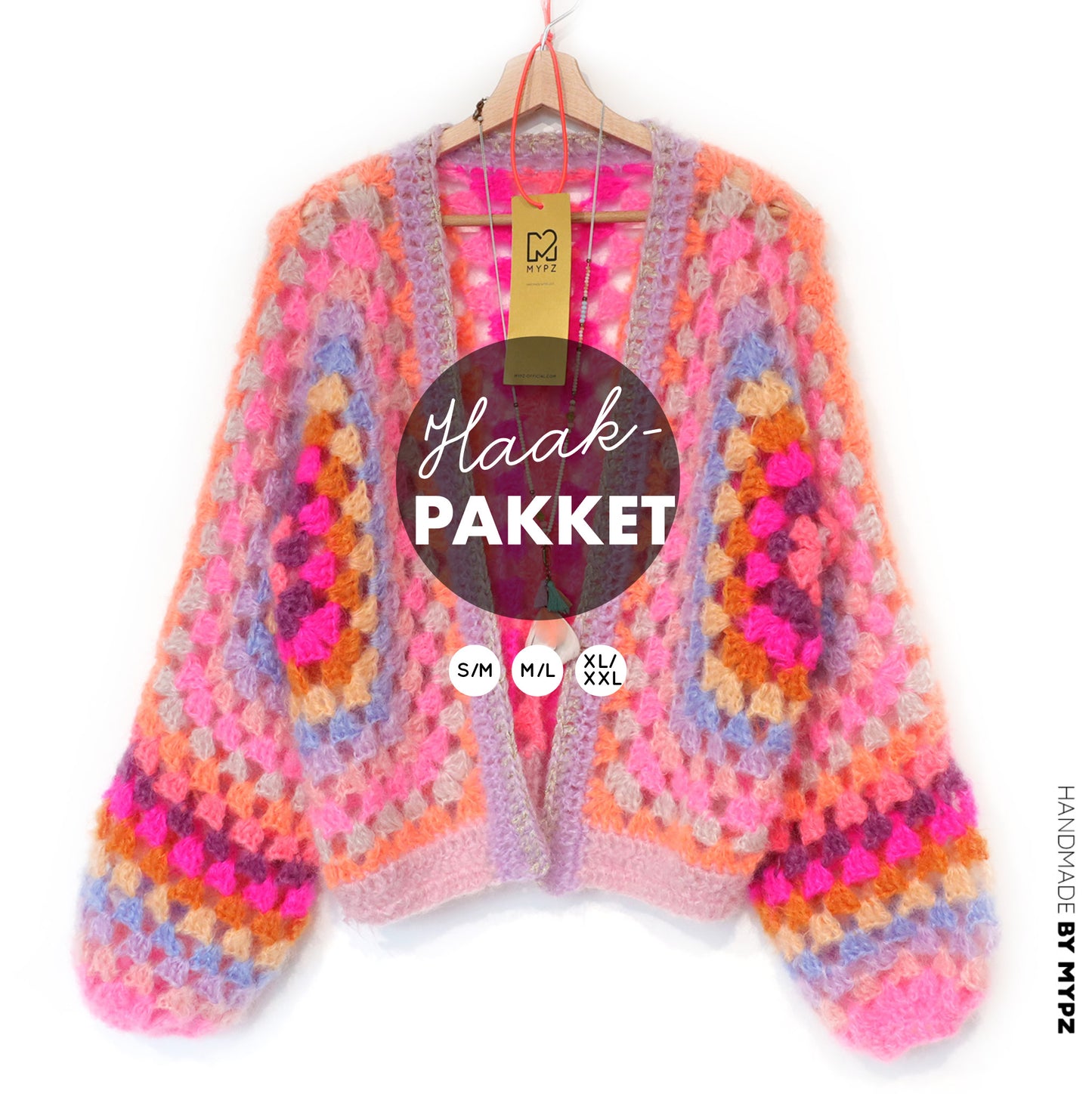Haakpakket - MYPZ Hexagon Vest Pink Vibes (ENG-NL-DE)