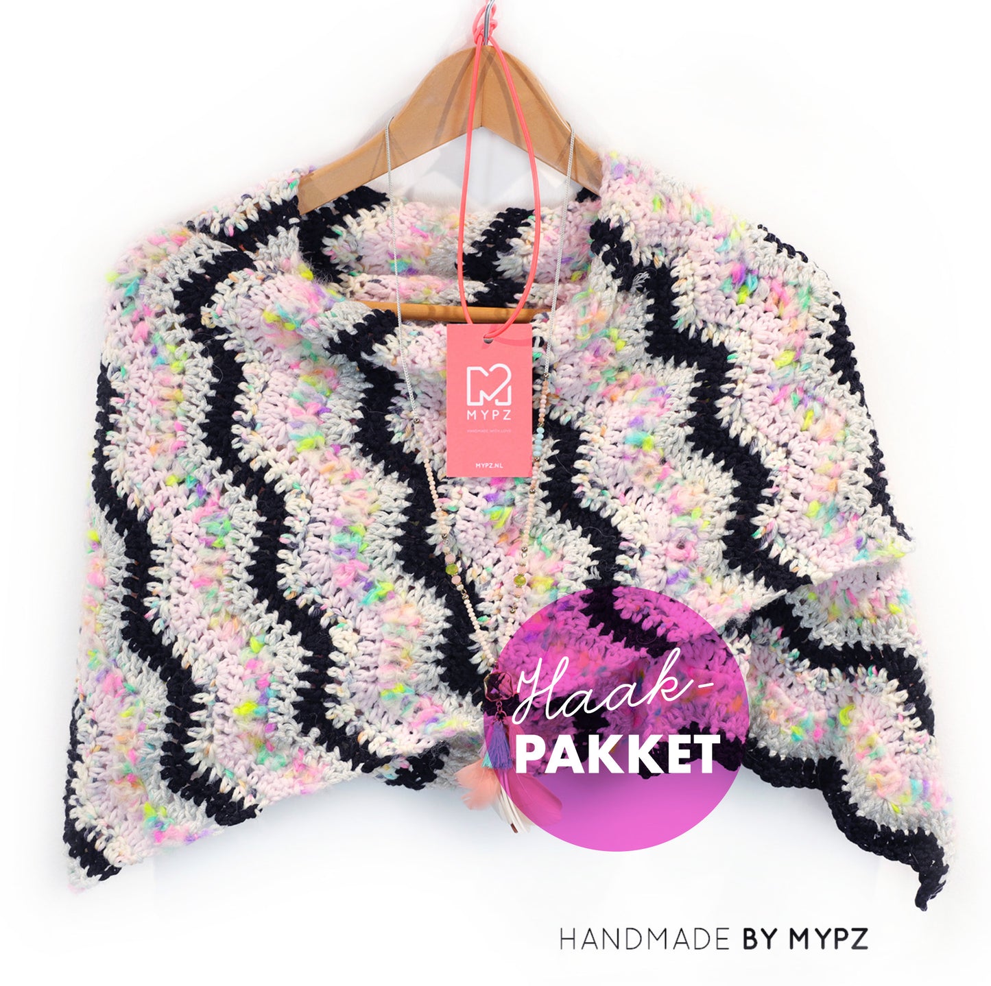 Haakpakket – MYPZ scarf Happy Mess (ENG-NL)