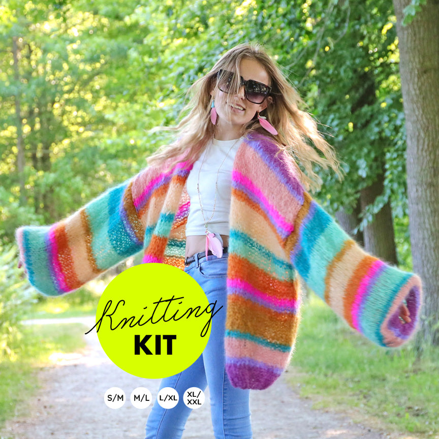 Knitting kit – MYPZ Basic Light Mohair Cardigan Crystal No10 (ENG-NL-DE)