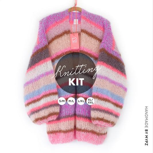 Knitting kit – MYPZ Basic Light Mohair Cardigan Coral No10 (ENG-NL-DE)