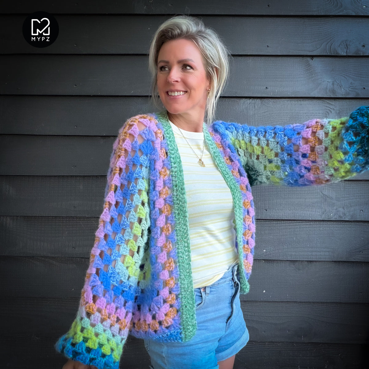Haakpakket - MYPZ Hexagon Cardigan Lemon Garden (ENG-NL-DE)