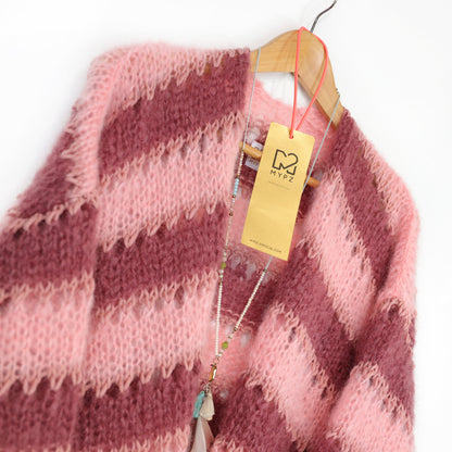 Knitting kit – MYPZ Short Light Mohair Cardigan Rose Burgundy No10 (ENG-NL-DE-FR-ES)