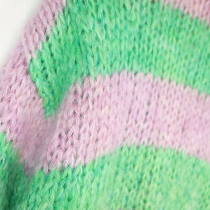 Chunky Mohair cardigan Mint Blossom