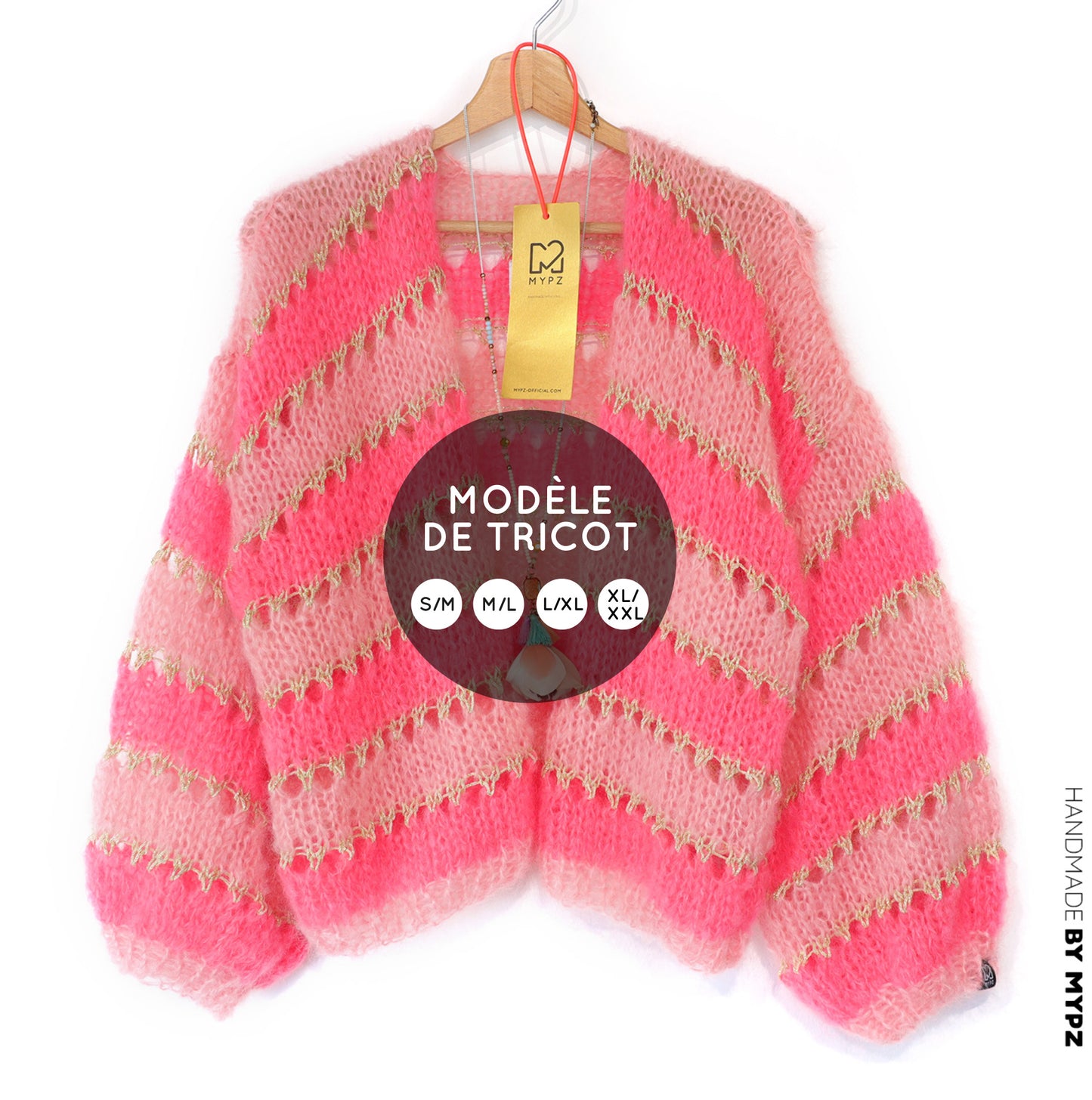 Knit pattern – MYPZ Short Light Mohair Cardigan Summerflow No10 (ENG-NL-DE-FR-ES)