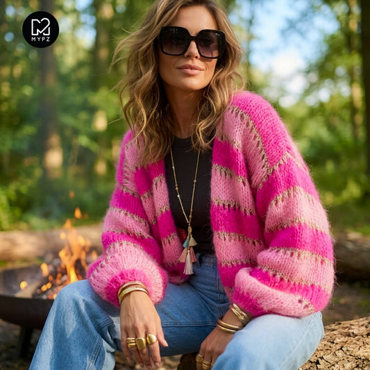 Breipakket – MYPZ Light Alpaca Cardigan Neon Blush No. 10